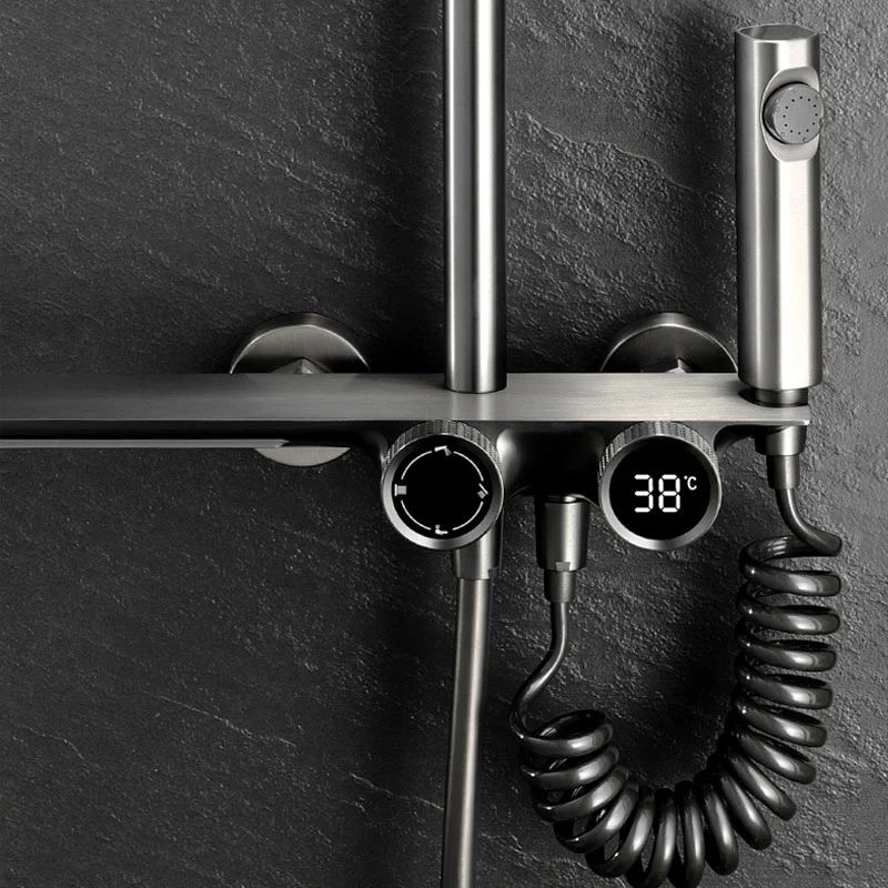 LED Display Digital Grey Knob Shower Set - Image 8