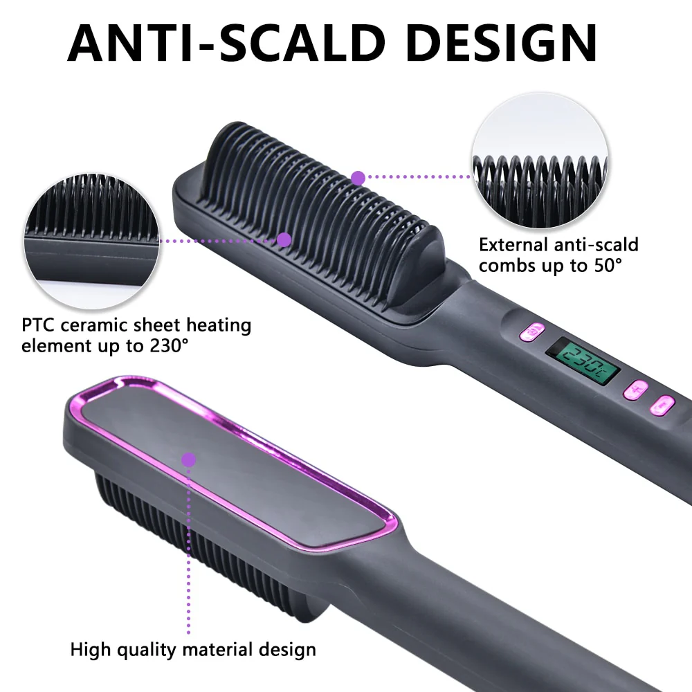 LED Display Electric Hot Air Straightener Comb - Image 23