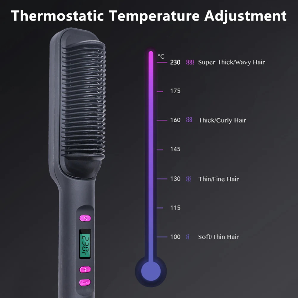 LED Display Electric Hot Air Straightener Comb - Image 26