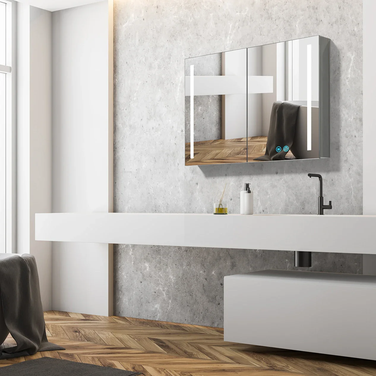 LED Touch Mirror Cabinet 31.5 X 23.62 inch - Image 8