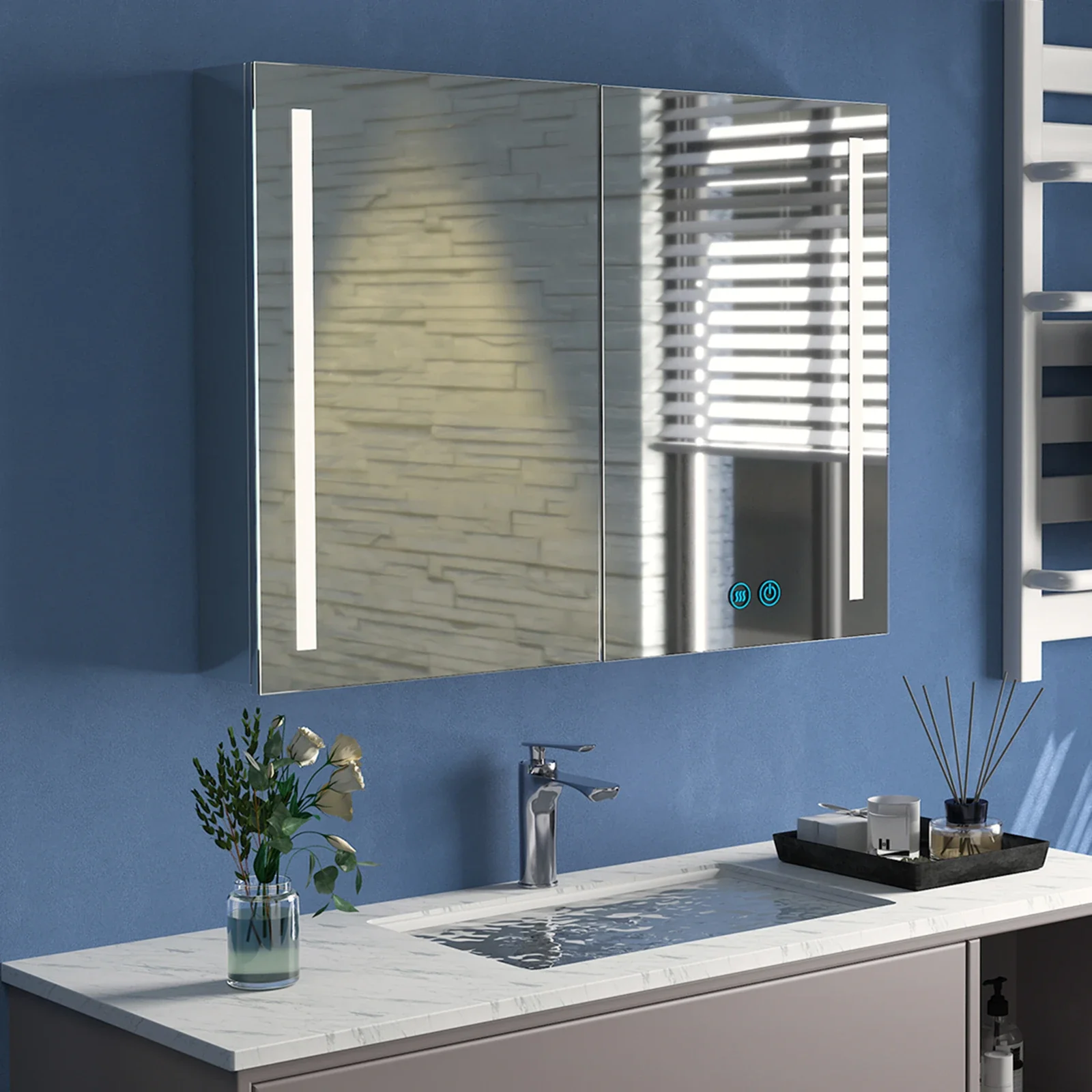 LED Touch Mirror Cabinet 31.5 X 23.62 inch - Image 9