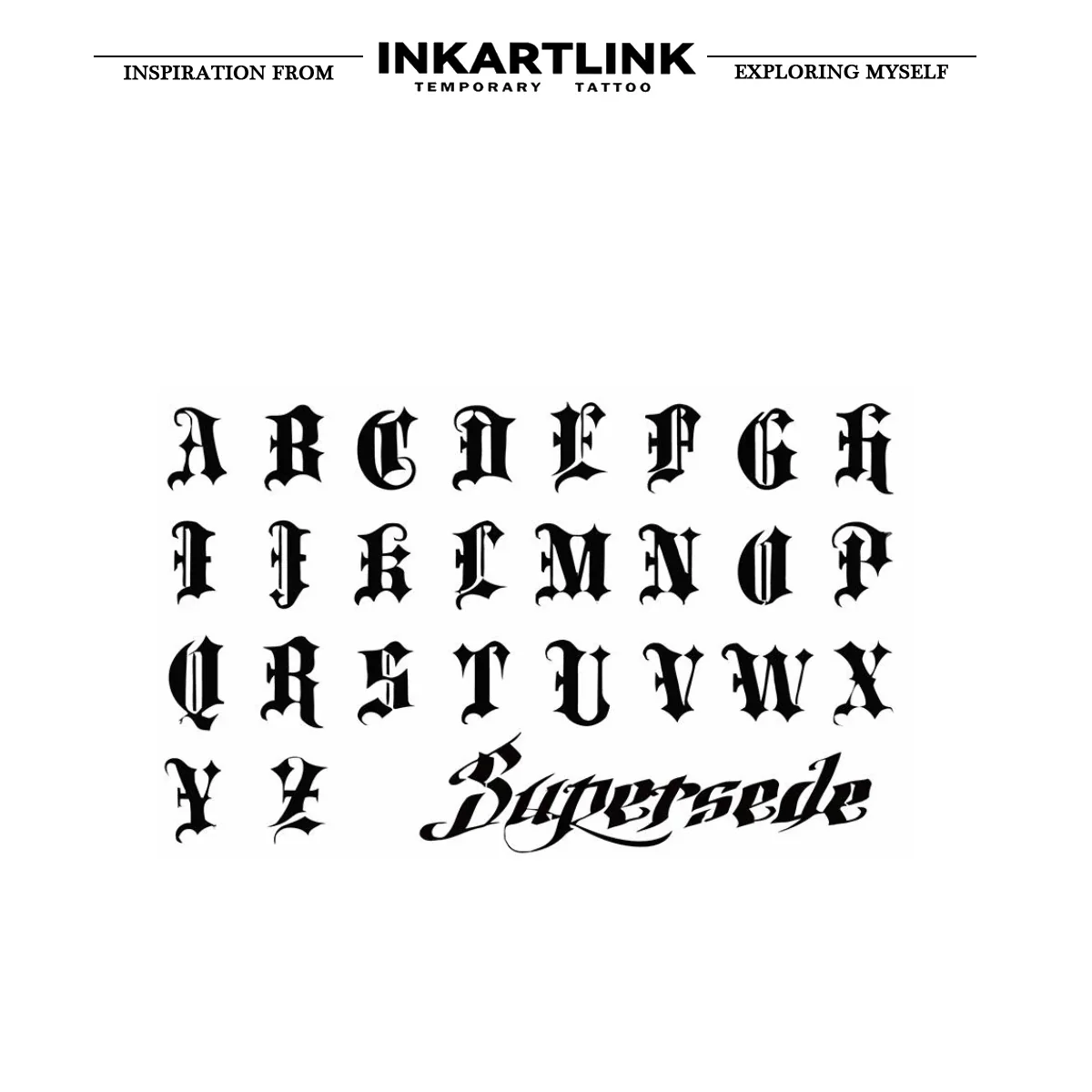 Letters Temporary Tattoo Sticker - Image 3
