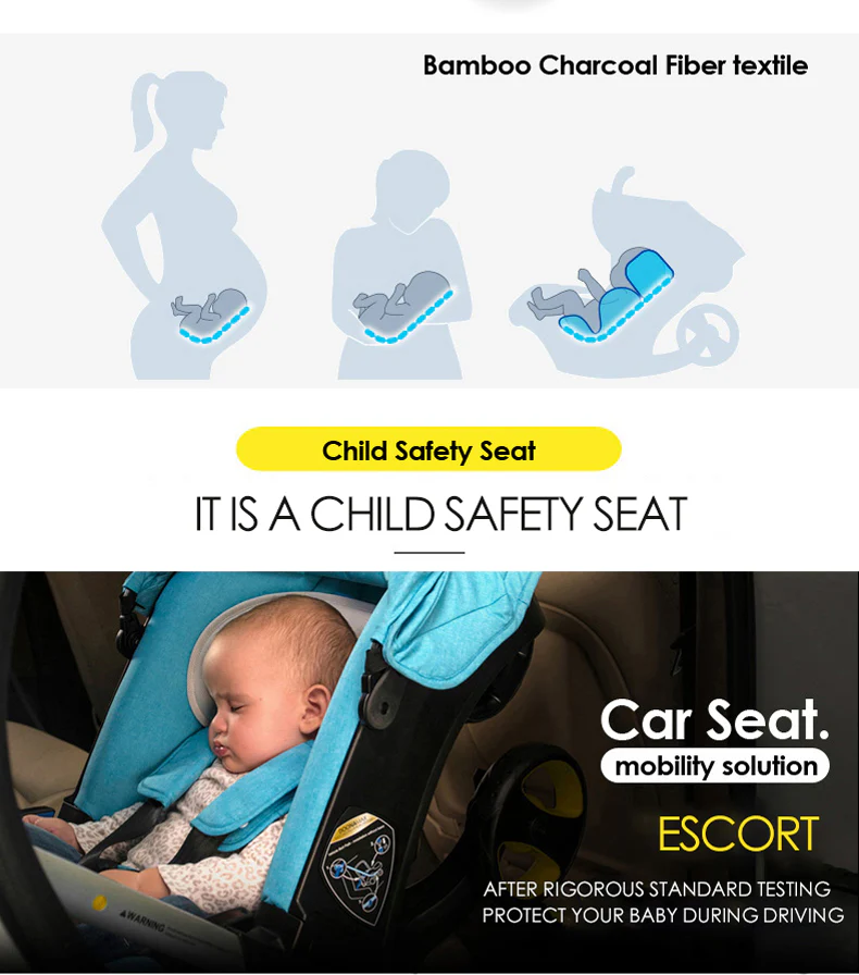 Lightweight 3-In-1 Foldable Baby Car Seat Carriage Stroller - Image 20