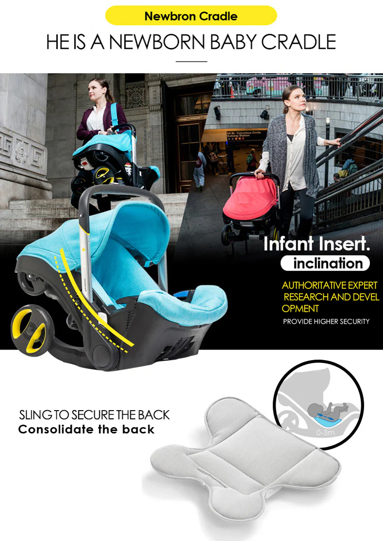 Lightweight 3-In-1 Foldable Baby Car Seat Carriage Stroller - Image 21