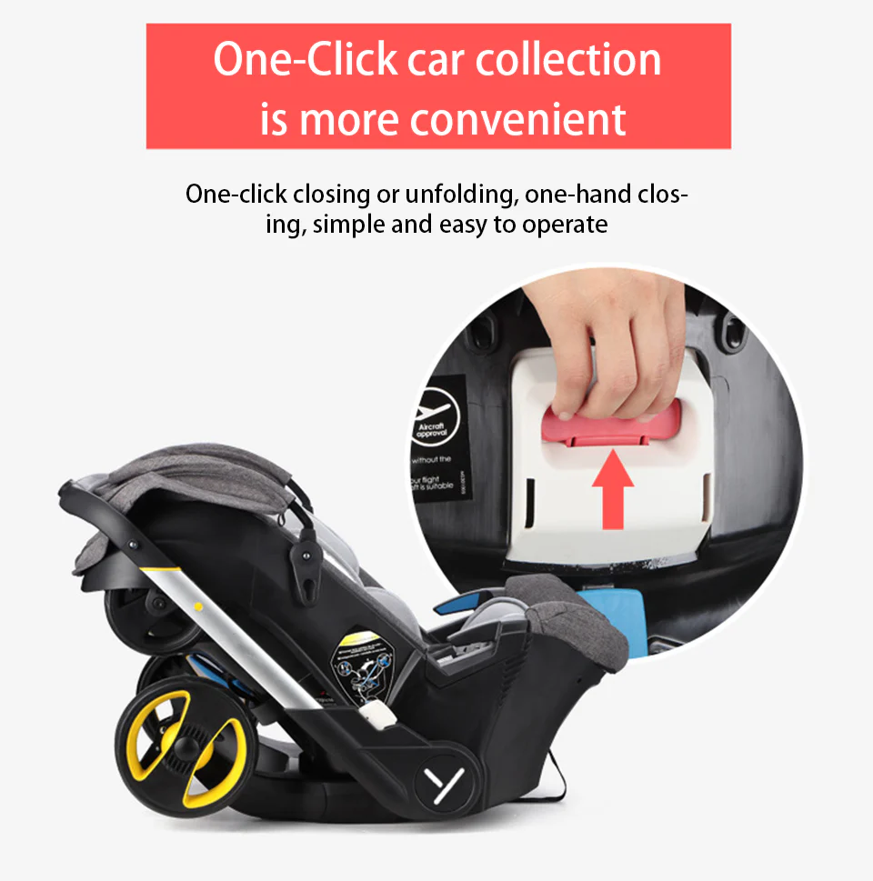 Lightweight 3-In-1 Foldable Baby Car Seat Carriage Stroller - Image 24
