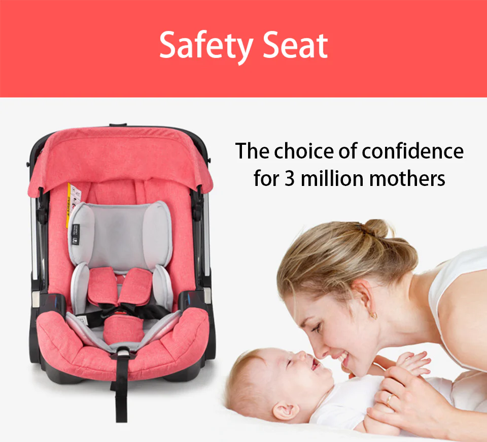 Lightweight 3-In-1 Foldable Baby Car Seat Carriage Stroller - Image 27