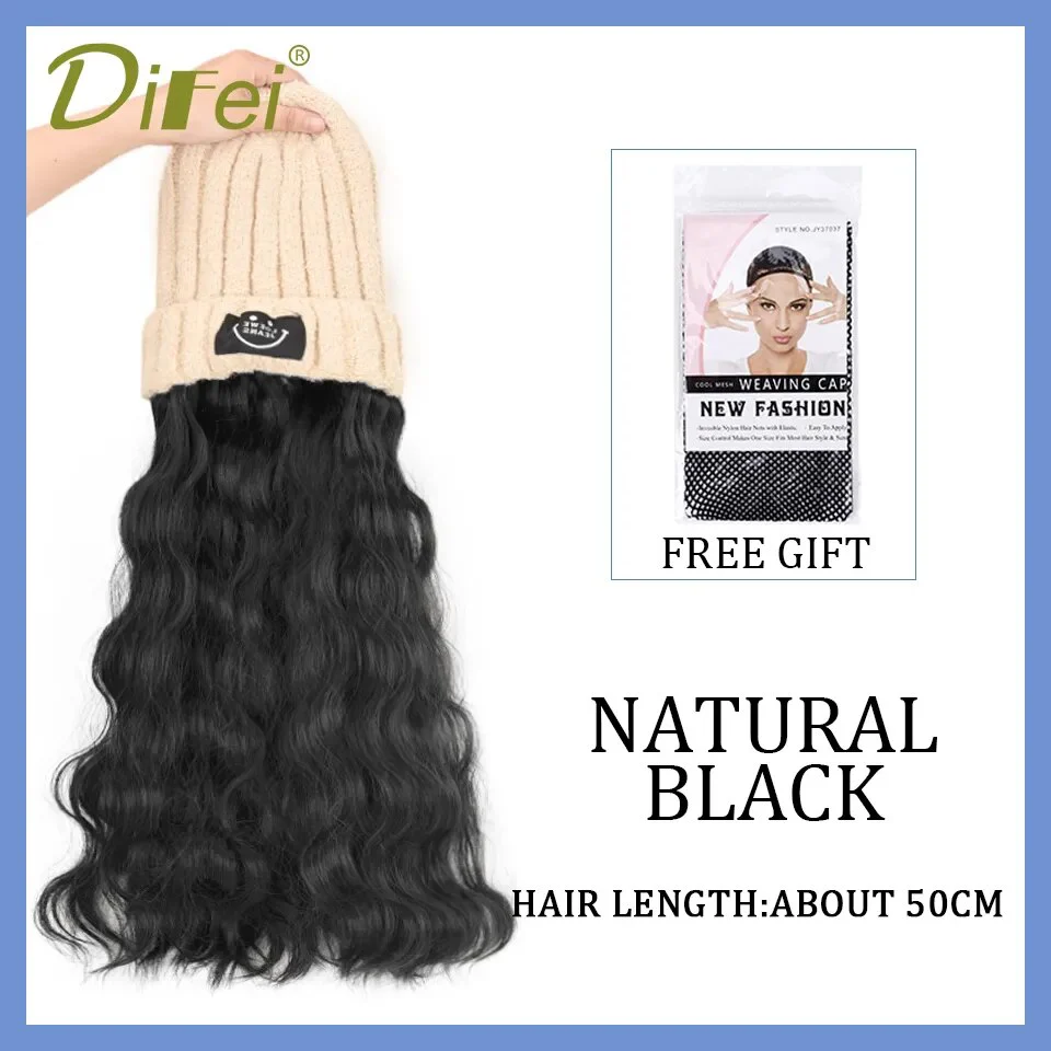 Long Wavy Hair Wig Beanie - Image 11
