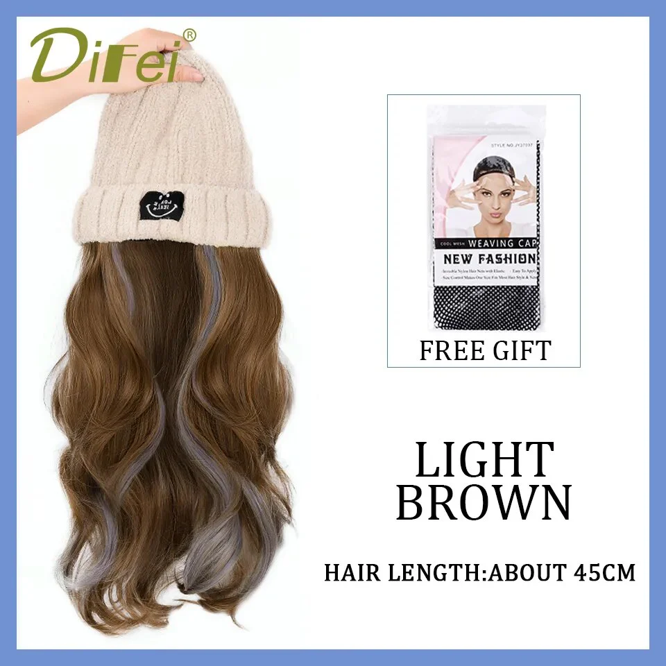Long Wavy Hair Wig Beanie - Image 17