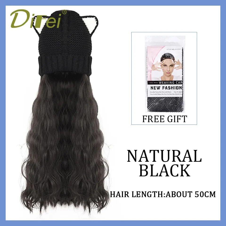 Long Wavy Hair Wig Beanie - Image 18