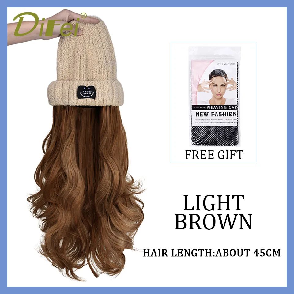 Long Wavy Hair Wig Beanie - Image 22