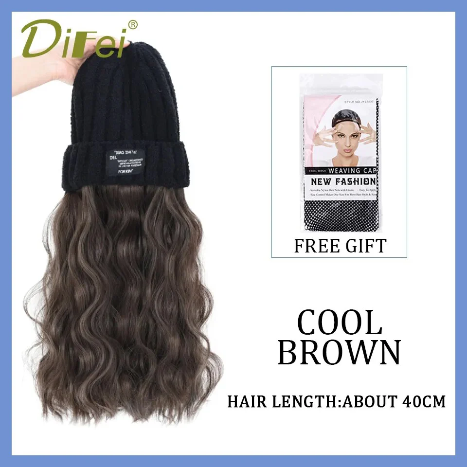 Long Wavy Hair Wig Beanie - Image 26