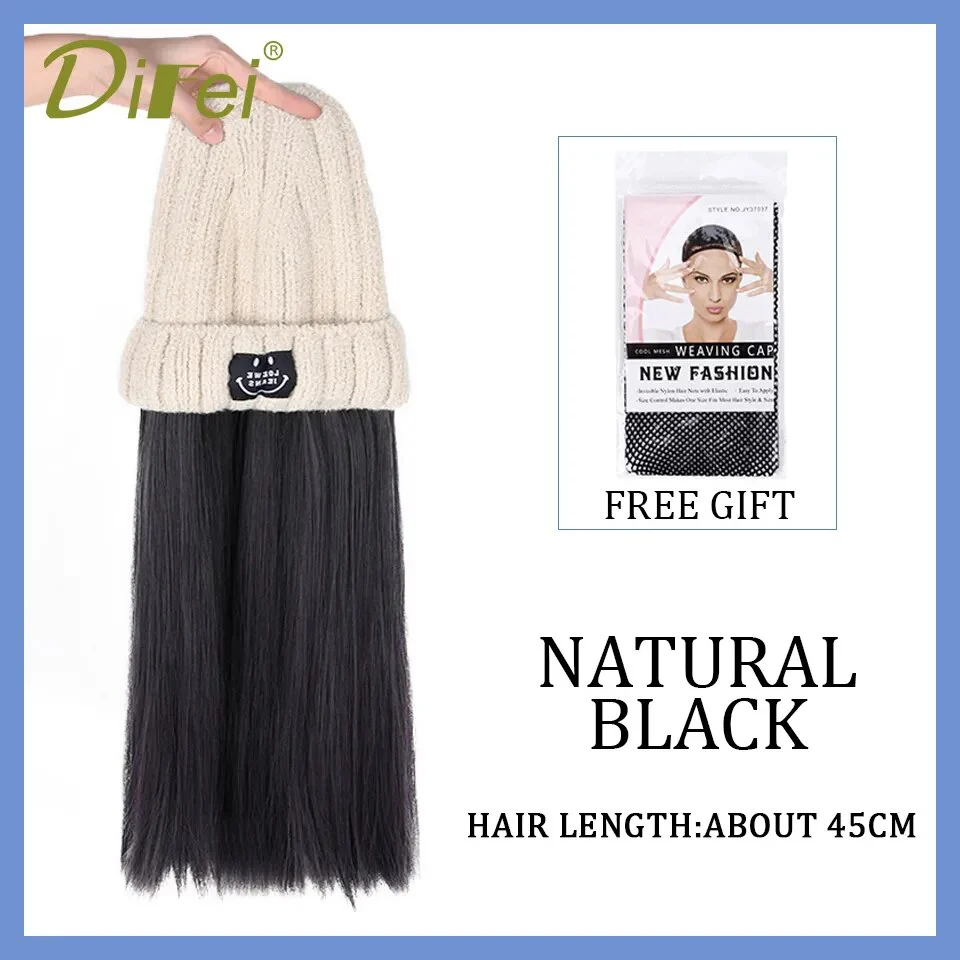 Long Wavy Hair Wig Beanie - Image 27