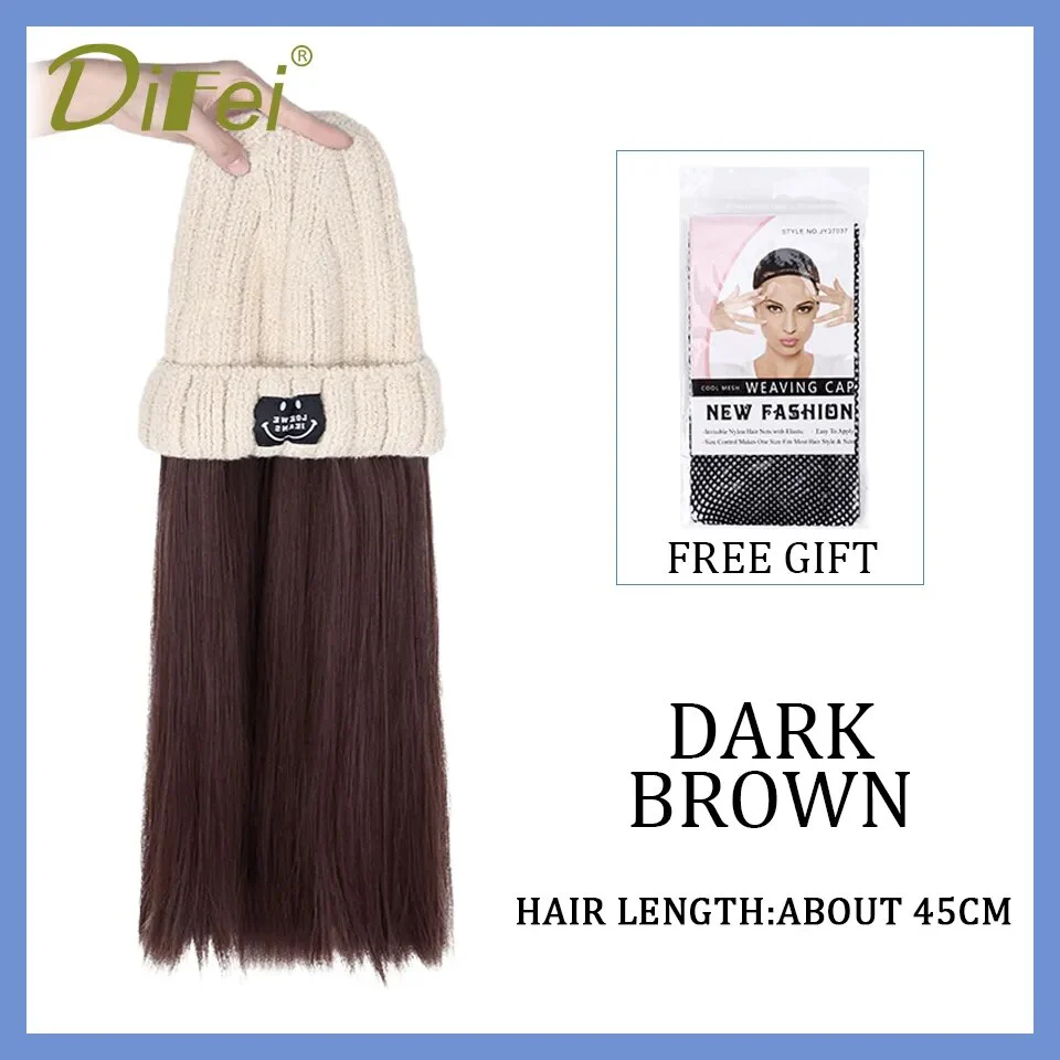 Long Wavy Hair Wig Beanie - Image 28