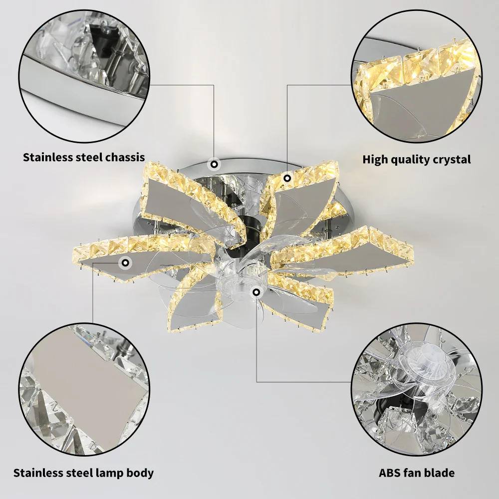 Luxora Beam Luxury Crystal Ceiling Fan - Image 11
