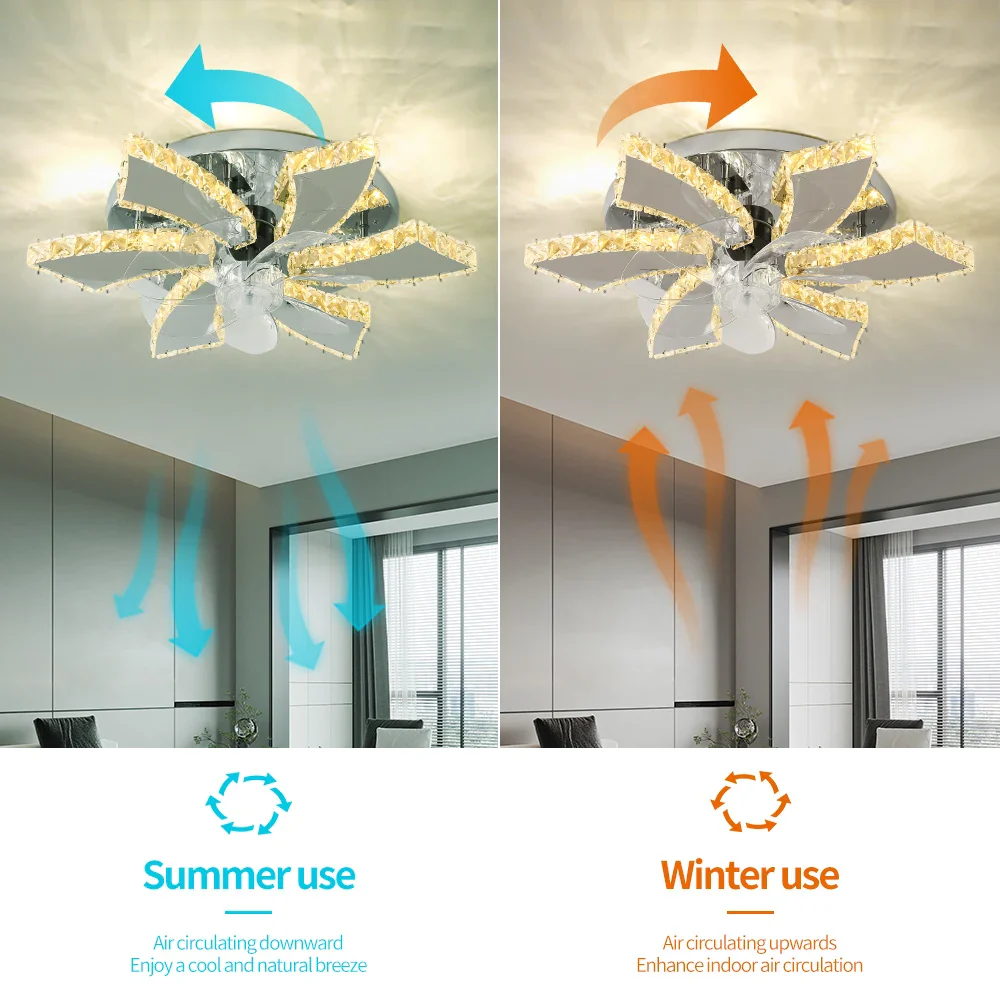 Luxora Beam Luxury Crystal Ceiling Fan - Image 12