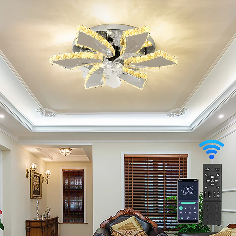 Luxora Beam Luxury Crystal Ceiling Fan - Image 16