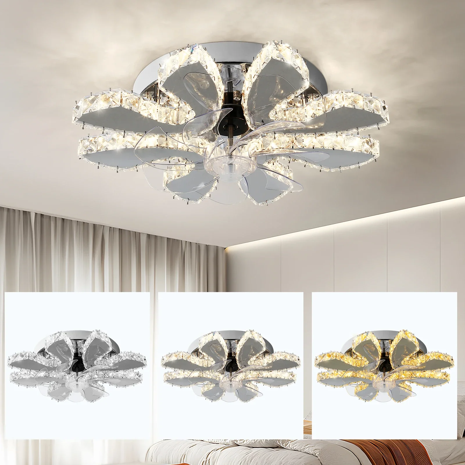 Luxora Beam Luxury Crystal Ceiling Fan - Image 21