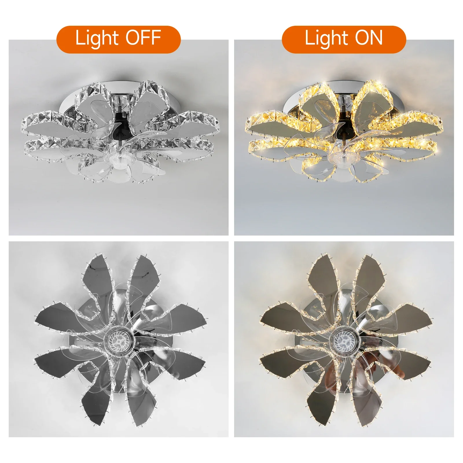 Luxora Beam Luxury Crystal Ceiling Fan - Image 25