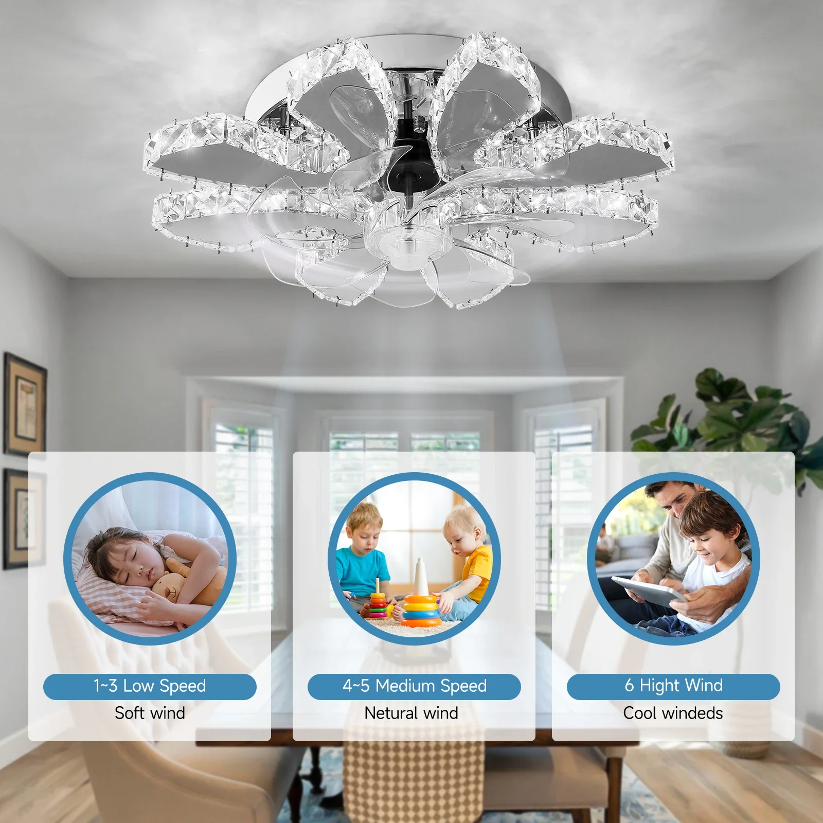 Luxora Beam Luxury Crystal Ceiling Fan - Image 26