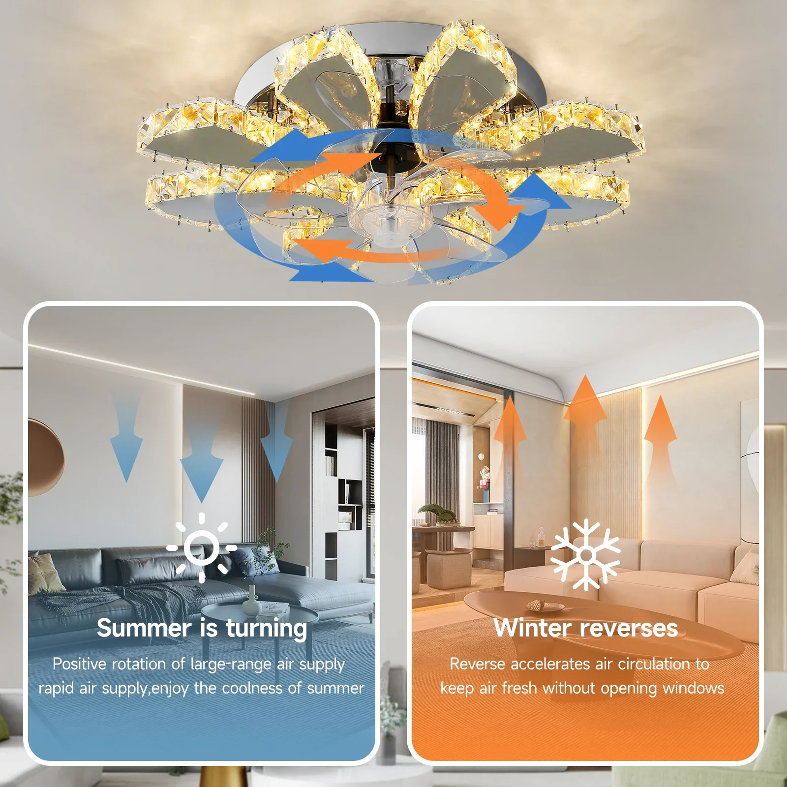 Luxora Beam Luxury Crystal Ceiling Fan - Image 31