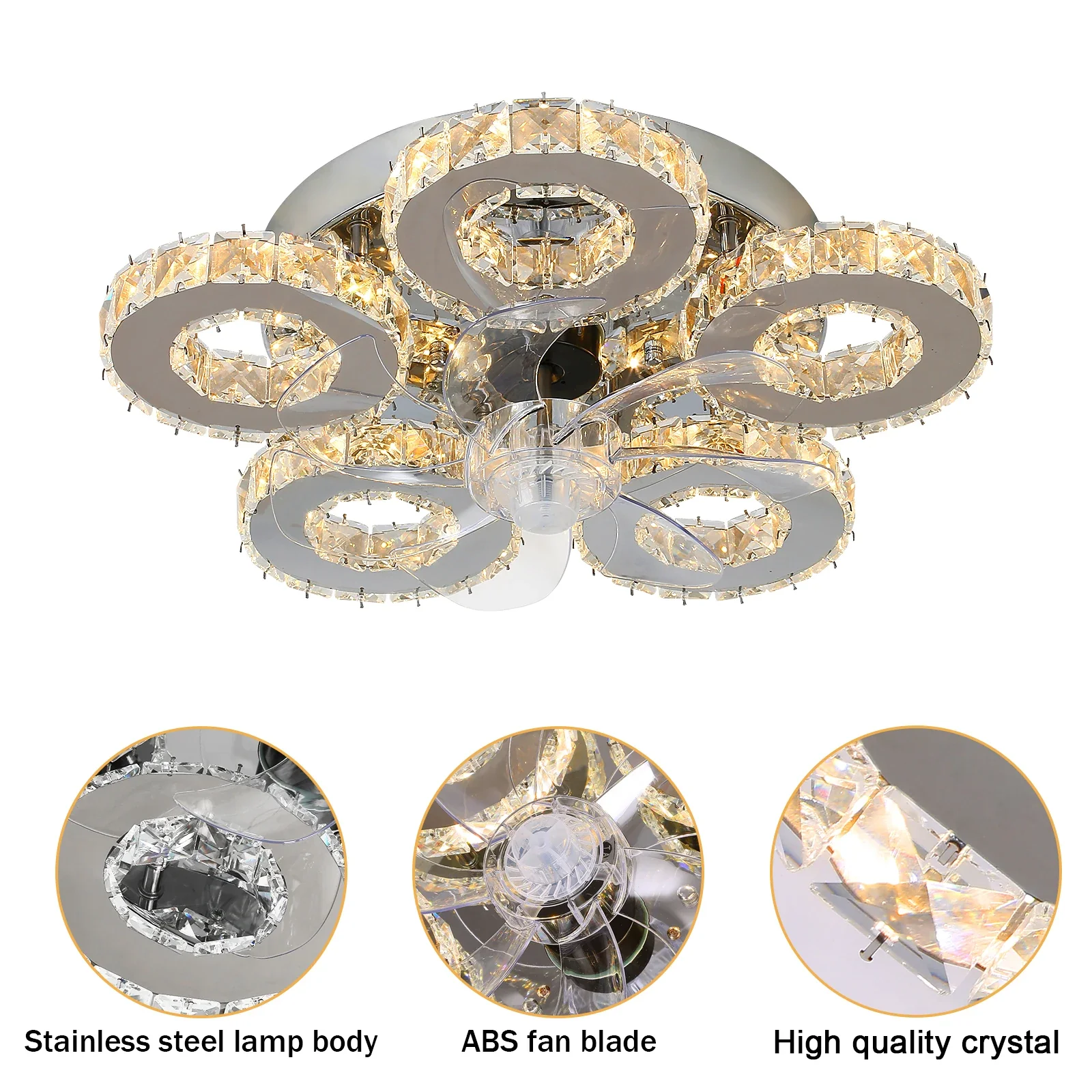Luxora Beam Luxury Crystal Ceiling Fan - Image 34