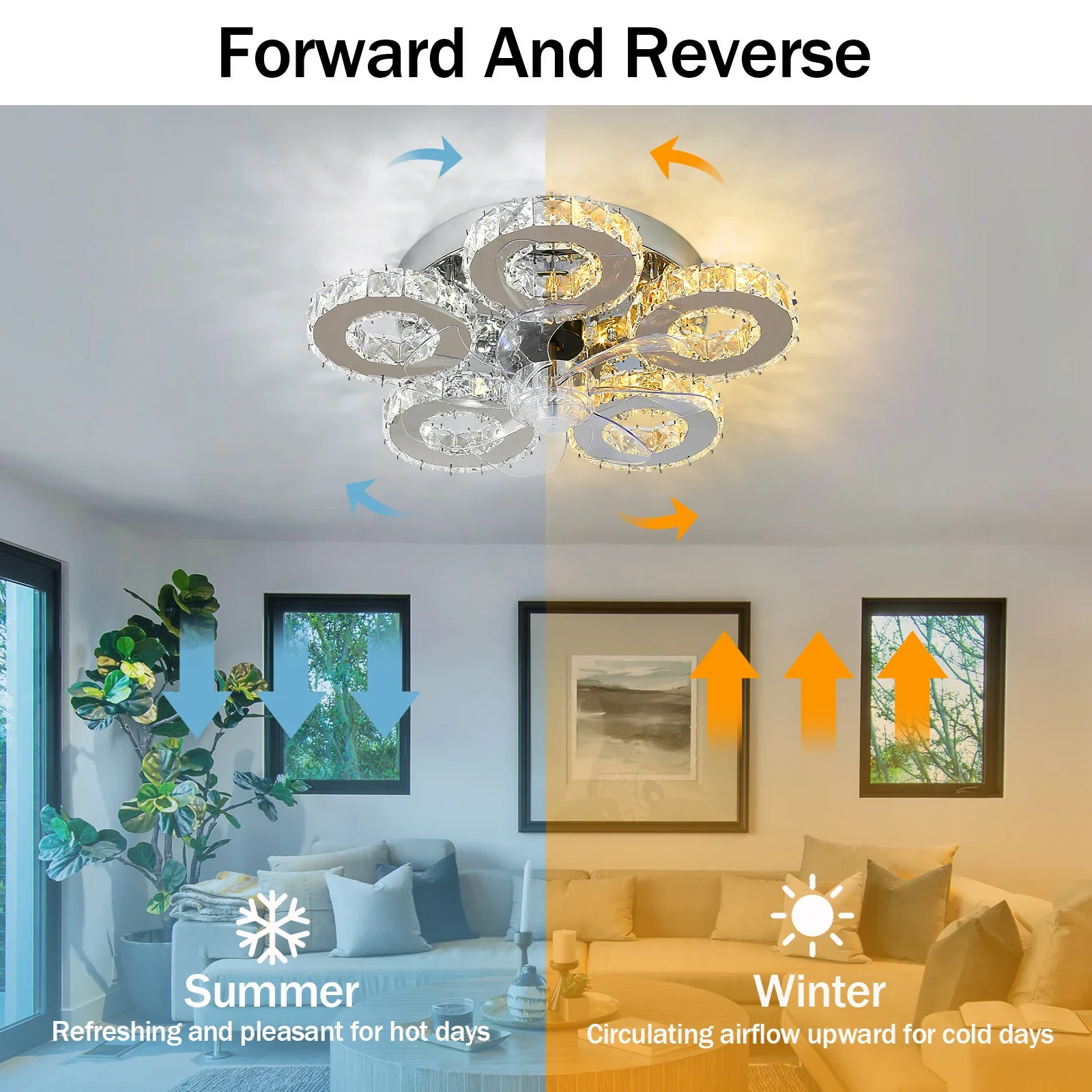 Luxora Beam Luxury Crystal Ceiling Fan - Image 36