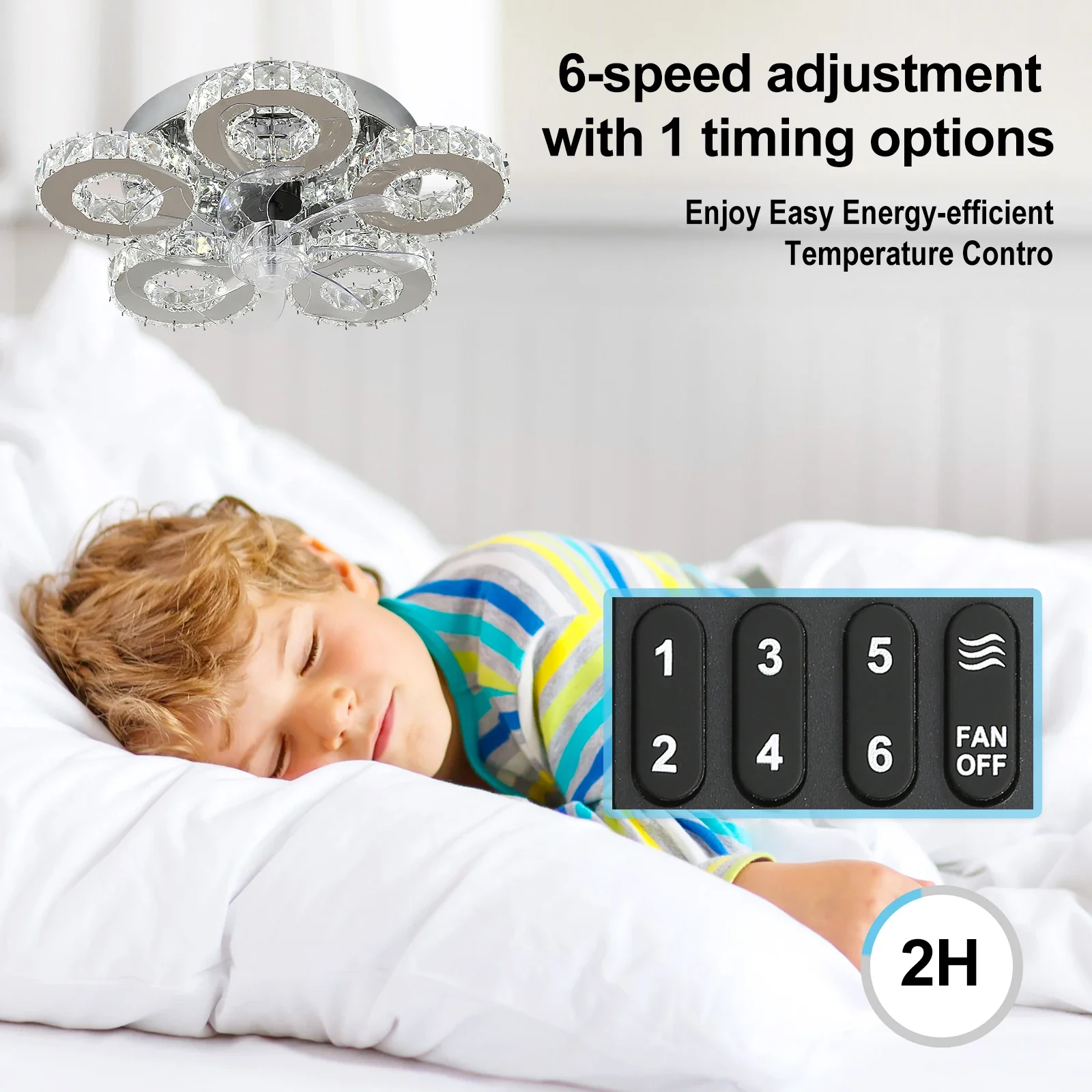 Luxora Beam Luxury Crystal Ceiling Fan - Image 40