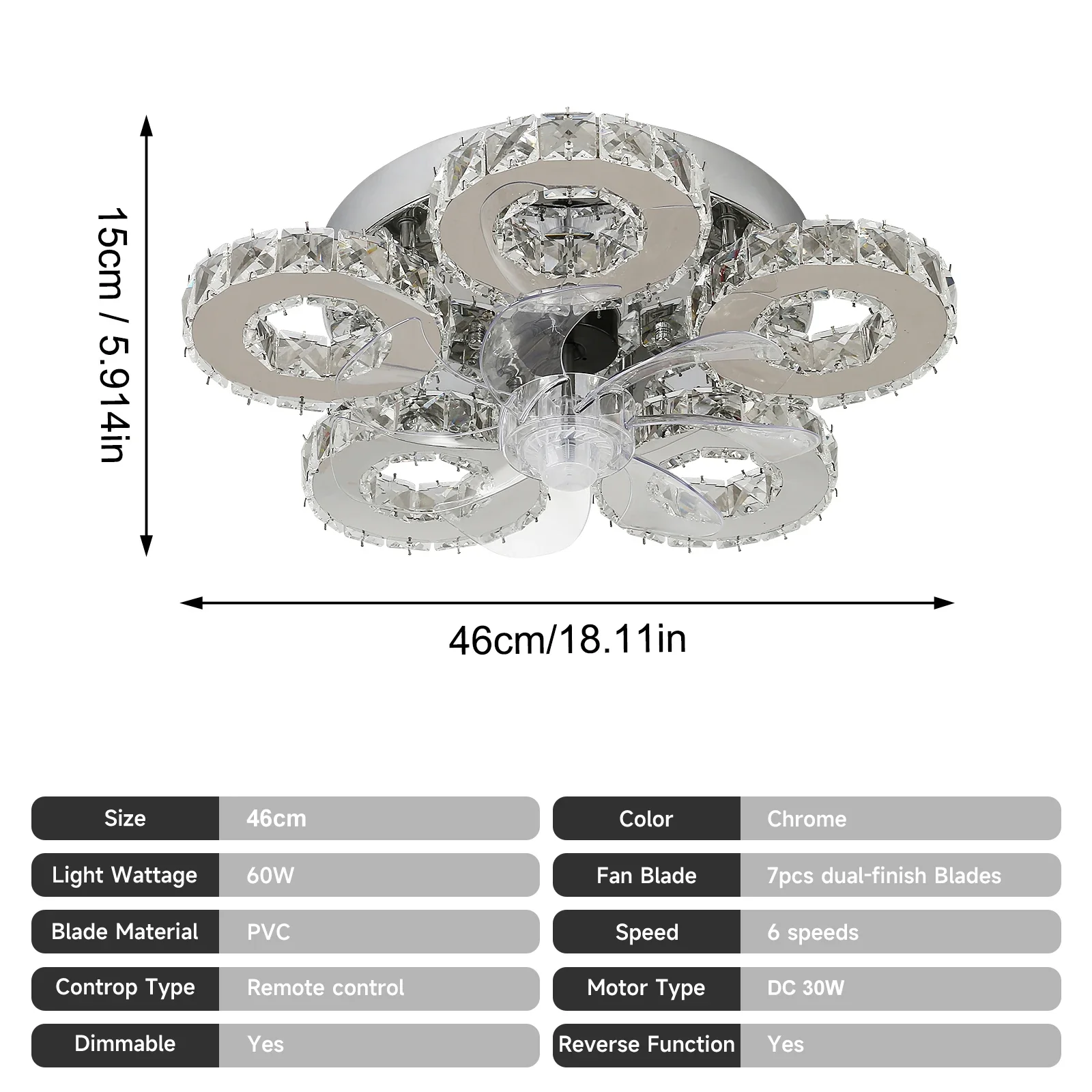 Luxora Beam Luxury Crystal Ceiling Fan - Image 49