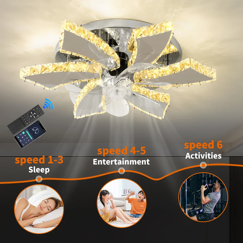 Luxora Beam Luxury Crystal Ceiling Fan - Image 9