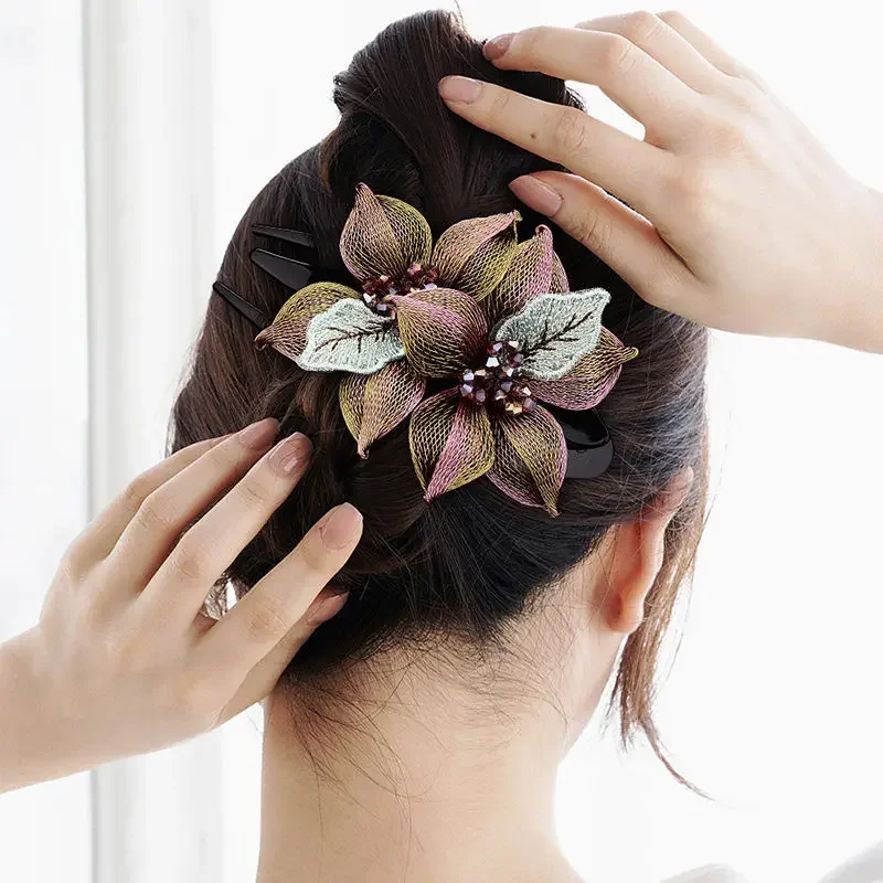 Luxury Copper Wire Flower Hairpin - Image 2