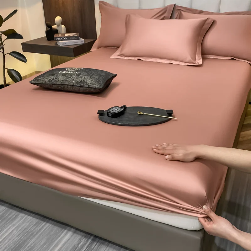 Luxury Glossy Cotton Fitted Bed Sheet - Image 16
