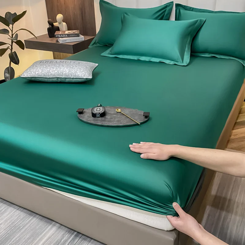 Luxury Glossy Cotton Fitted Bed Sheet - Image 19