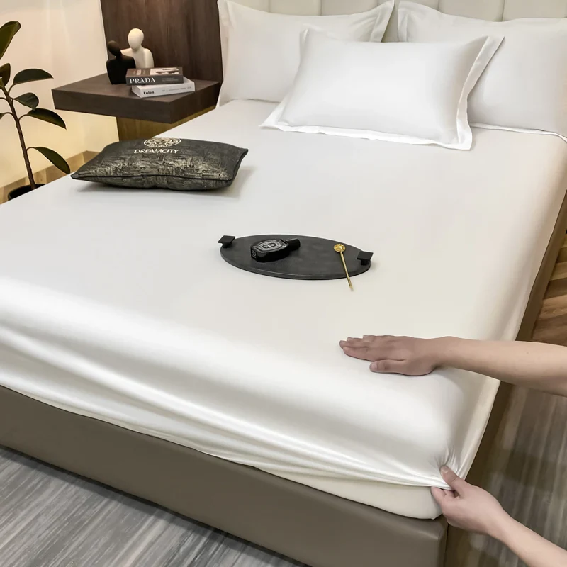 Luxury Glossy Cotton Fitted Bed Sheet - Image 21