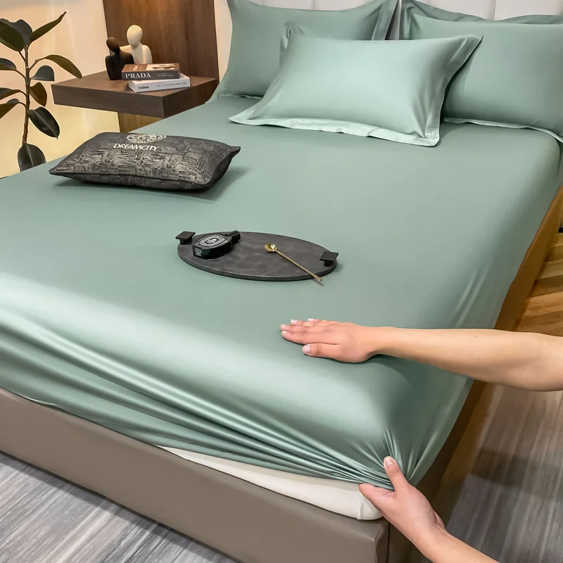 Luxury Glossy Cotton Fitted Bed Sheet - Image 22