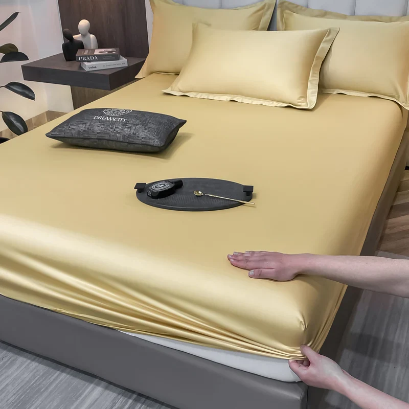 Luxury Glossy Cotton Fitted Bed Sheet - Image 24