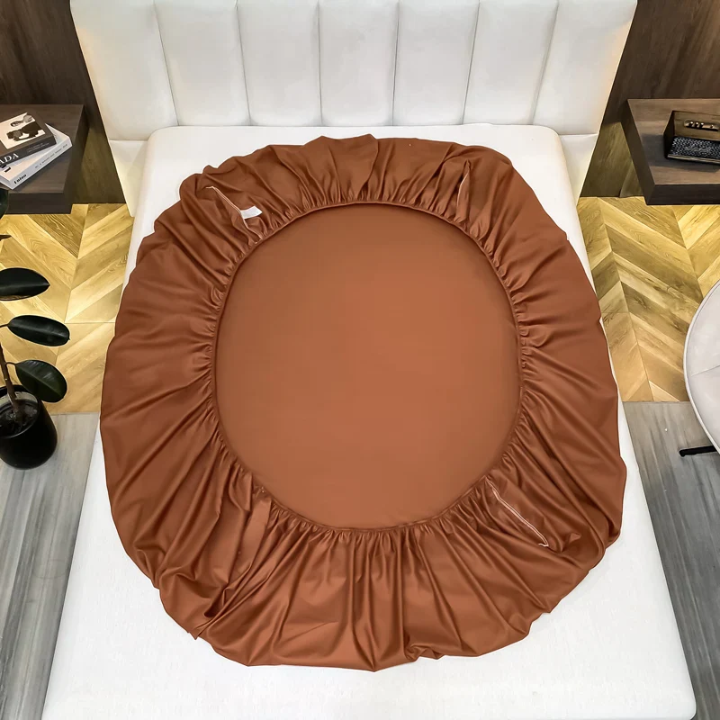 Luxury Glossy Cotton Fitted Bed Sheet - Image 3