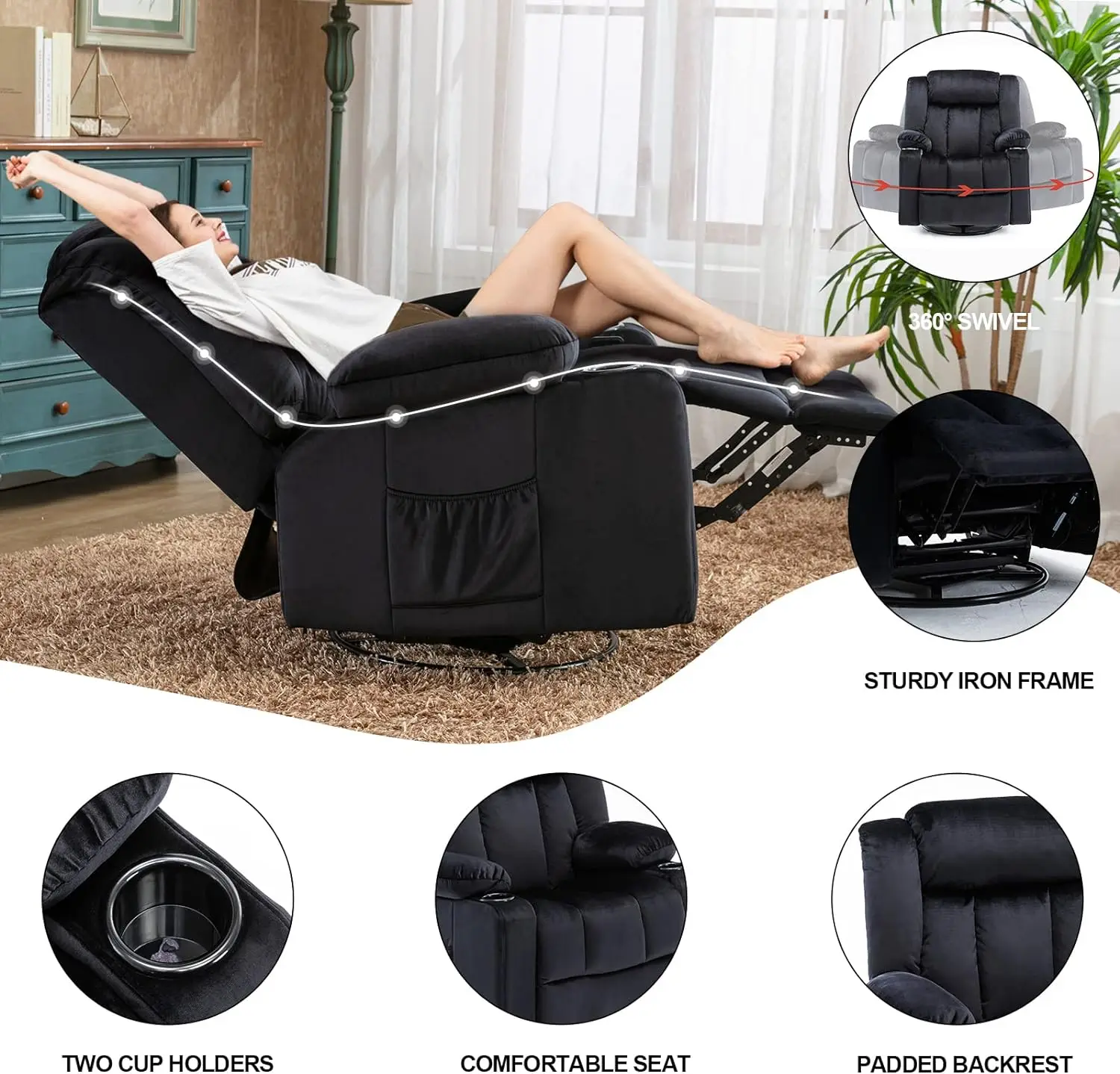 Massage Rocking Recliner Chair - Image 3