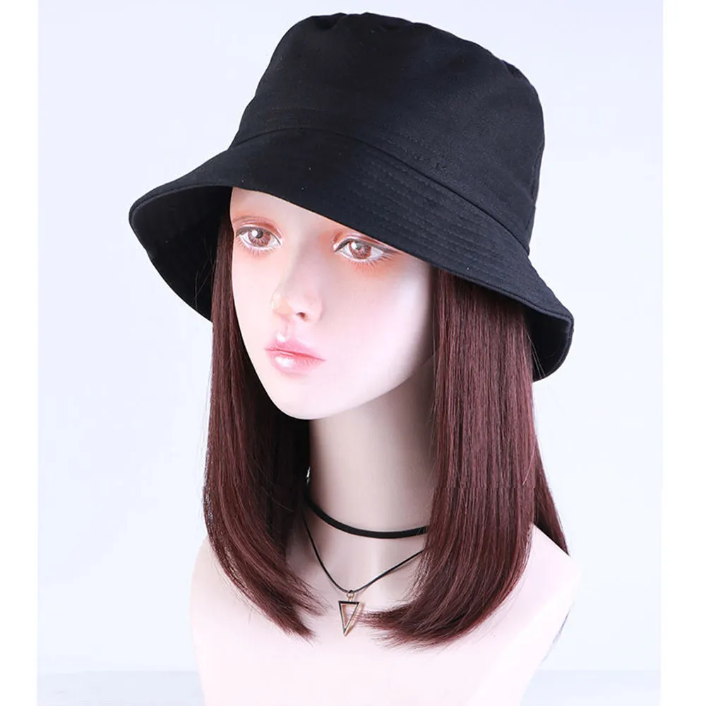 Medium Hair Wig Bucket Hat - Image 5