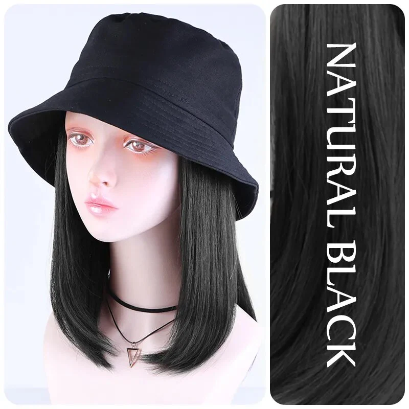 Medium Hair Wig Bucket Hat - Image 7