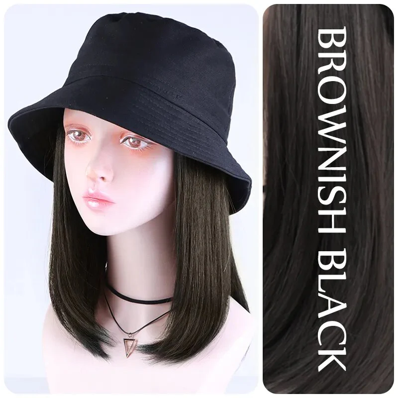 Medium Hair Wig Bucket Hat - Image 8