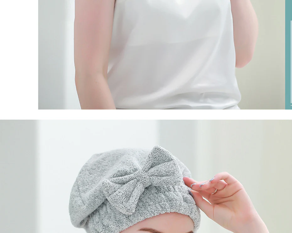 Microfiber Hair Drying Towel Cap - Image 12