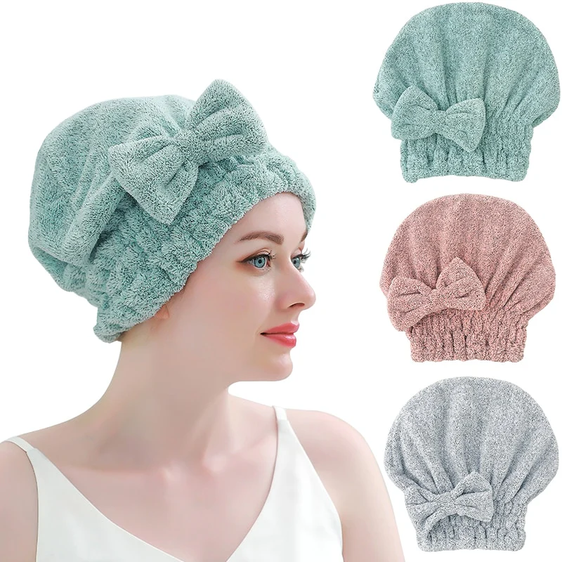 Microfiber Hair Drying Towel Cap - Image 6