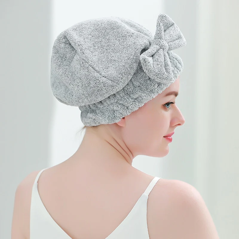 Microfiber Hair Drying Towel Cap - Image 9
