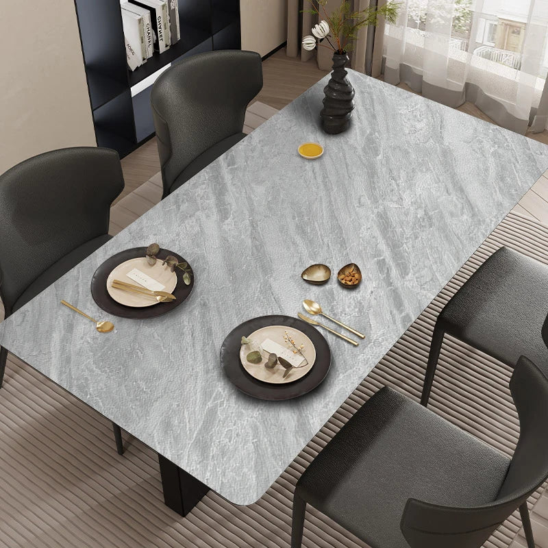 Midnight Obsidian Marble: Premium PVC Leather Dining Table Mats - Image 21