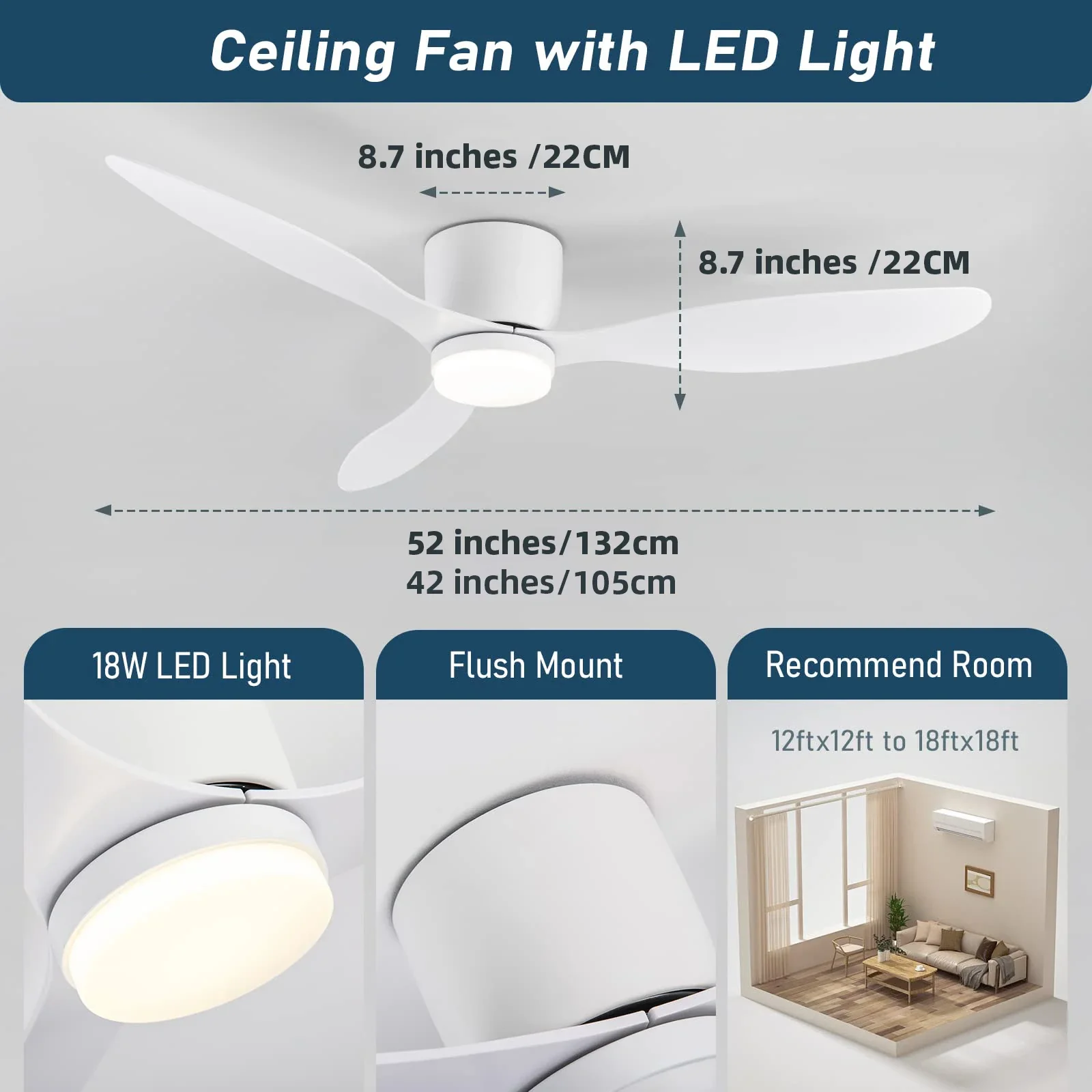 Modern Ceiling Fan with LED Light - Image 5