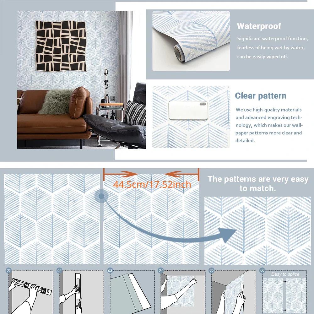 Modern Geometric Peel and Stick Wallpaper - Image 9