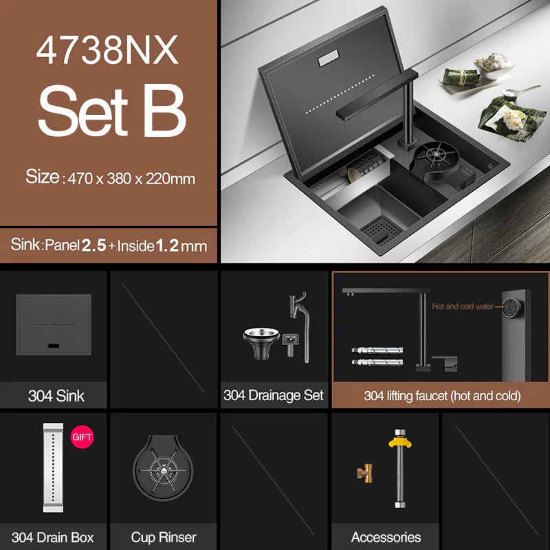 Modern Hidden Kitchen Sink - Image 2