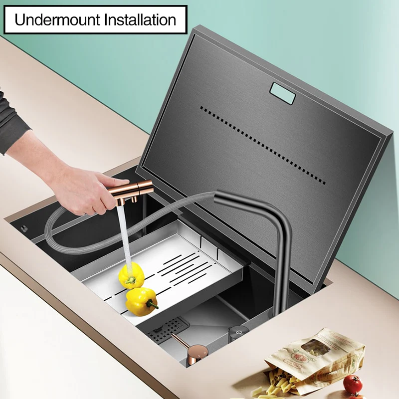 Modern Nano Hidden Kitchen Sink - Image 16