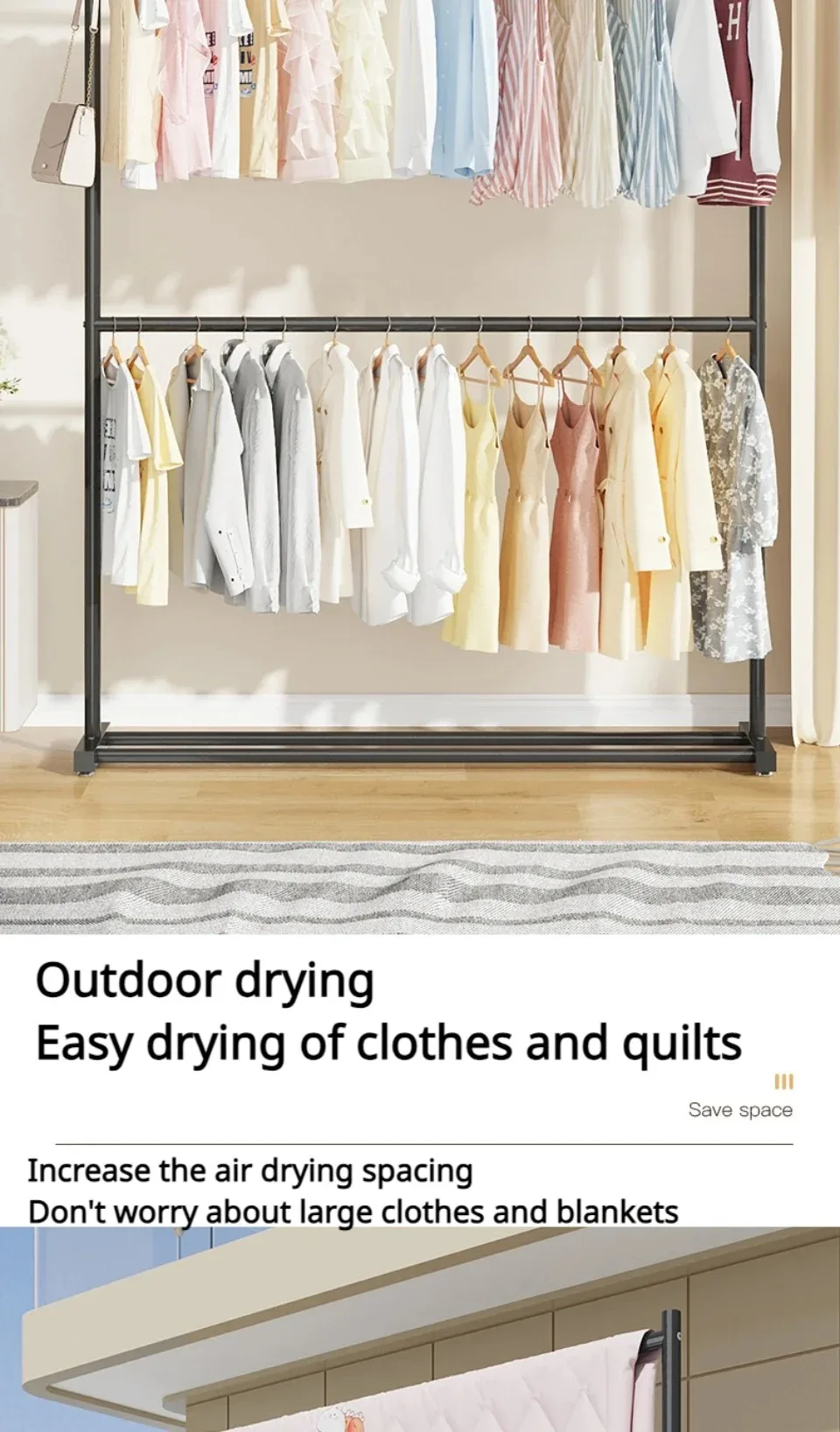 Movable Clothes Drying Rack - Image 18