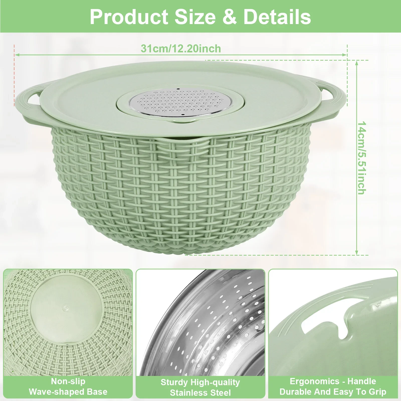 Multifunctional Drainer Slicer Grater Bowl Set - Image 6